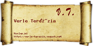 Verle Terézia névjegykártya
